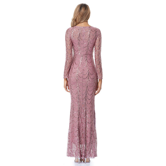 Elegant Mermaid Dress with Sequins for Evening Parties