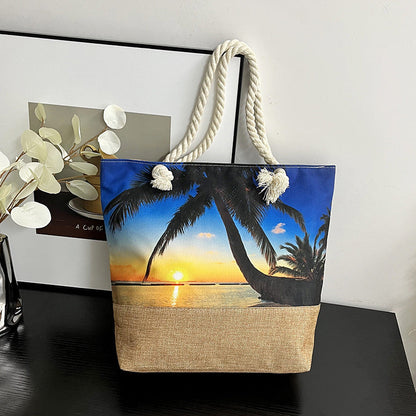 Spacious Beach Tote Bag Fashionable Travel Shoulder Bag