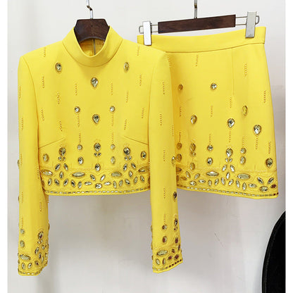 Embellished Two-Piece Set with Short Skirt