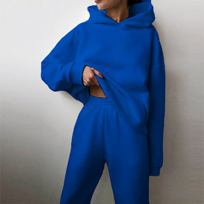 Hooded Sweatshirt And Long Pants Set Casual All-Season Outfit