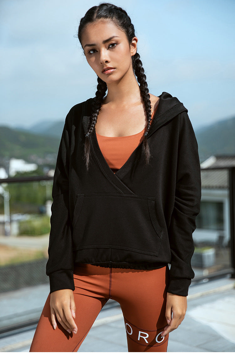 Yoga Sportswear New Solid Color Fitness And Leisure Yoga Clothes Women'S Outdoor Running Sweater Hoodie Long Sleeve Coat