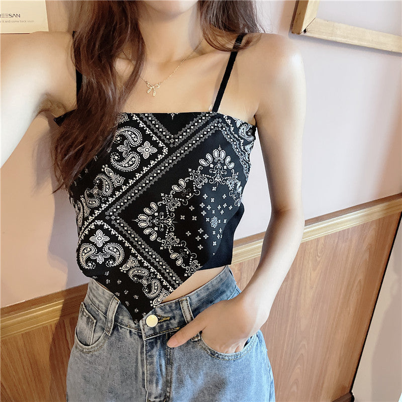 Cashew Flower Irregular Camisole Female Wearing Beauty Back Bottom Inside With Chest Pad Top Underwear Woman