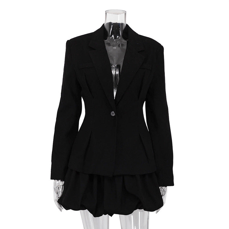 Elegant Peplum Blazer & Skirt Set Stylish Business Attire