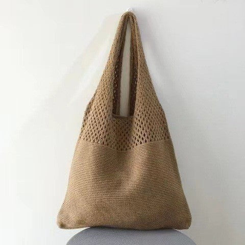 Trendy Woven Tote Bag Casual Chic Handbag