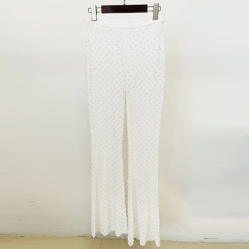Embroidered Flower Suit Set Elegant Hollow Design