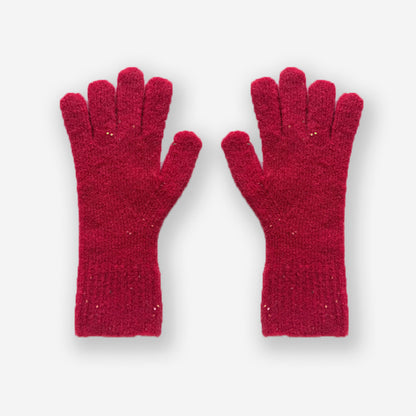 Handmade Wool Blend Sequin Mittens With Touch Screen Capability