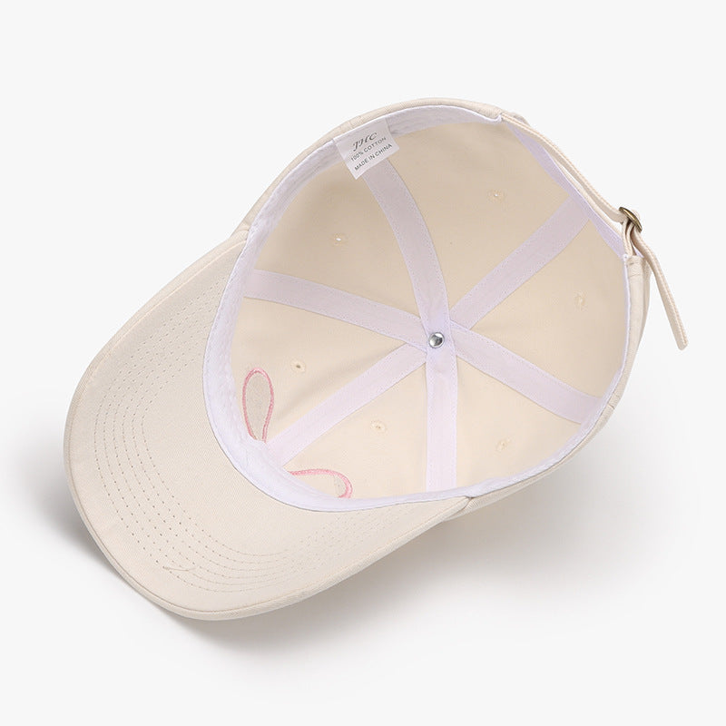 Cute Bow Embroidered Breathable Baseball Cap