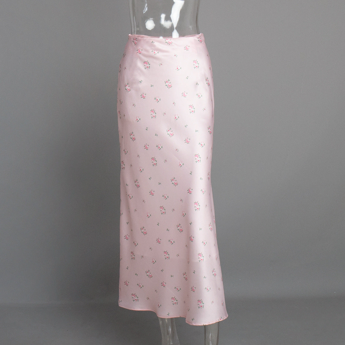 Floral Print High-Waisted Midi Skirt Elegant A-Line Style