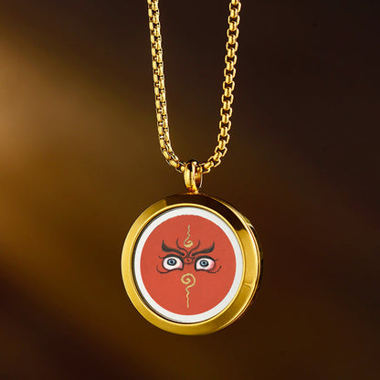 Tangka Gawu Box Zalam Tangka Prajna Eye Wealth God Eye Can Be Opened To Hold Things Zalam Pendant