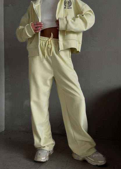 Cotton Blend Hoodie And Wide Leg Lounge Set