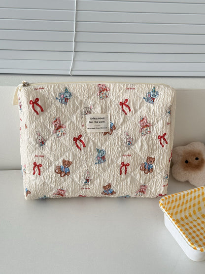 Cute Cartoon Animal Print Makeup Bag Spacious Toiletry Kit
