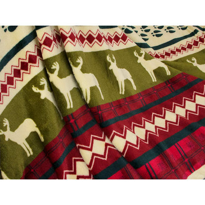 Soft Christmas Reindeer Warm Throw Blanket