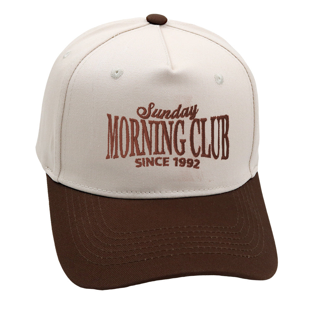 Casual Color Block Letter Embroidered Baseball Cap