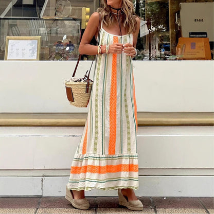Bohemian Print Maxi Dress Lightweight Summer Casual Dress