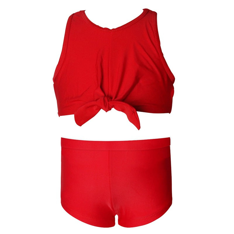 New Girls' Two-Piece Swimsuit With Floral Print For Swimming