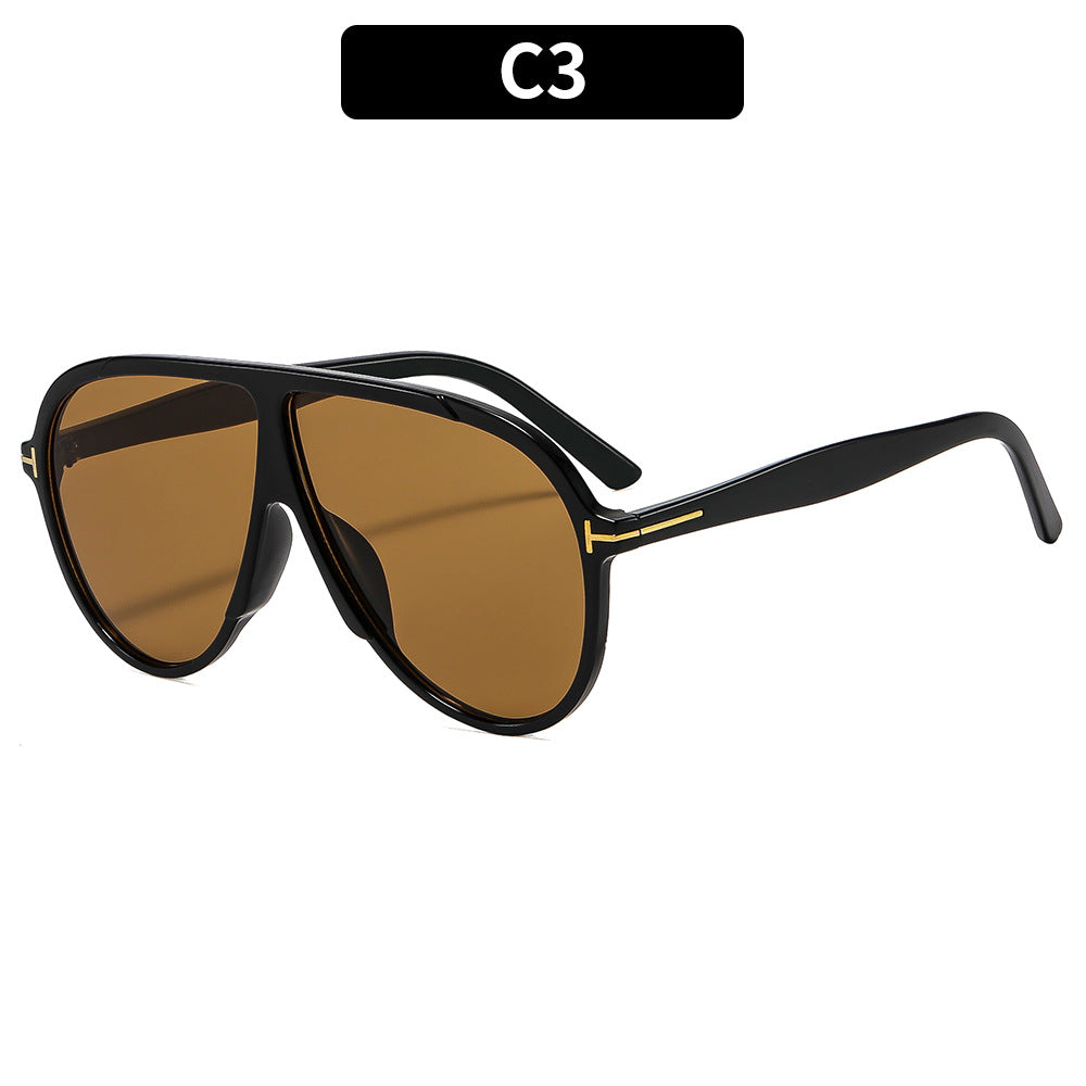 Trendy Large Frame Sunglasses Fashionable Outdoor UV Protection