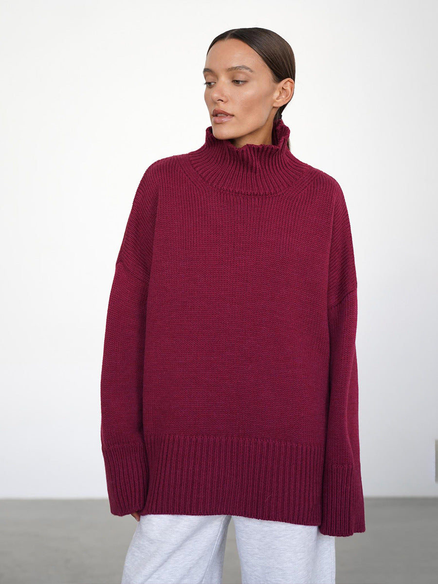 Stylish Turtleneck Knitted Sweater for Women