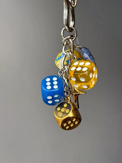 Vintage Lucky Dice Keychain Bag Charm
