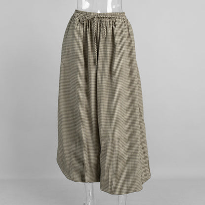 Retro Brown Lantern Pants Casual Lightweight Breathable Trousers
