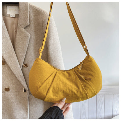 Minimalist Solid Color Dumpling Underarm Bag