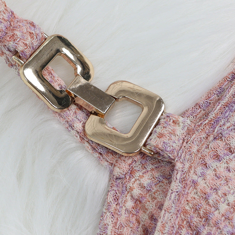 Shoulder Cutout Pink Sweater Cozy Casual Pullover