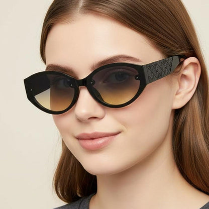 Retro Cat Eye Oval Sunglasses Stylish Outdoor UV Protection