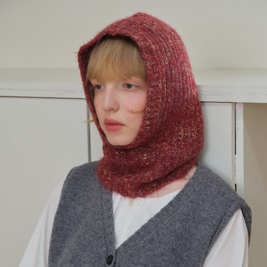 Handmade Wool Blend Colorful Pointed Balaclava Hat