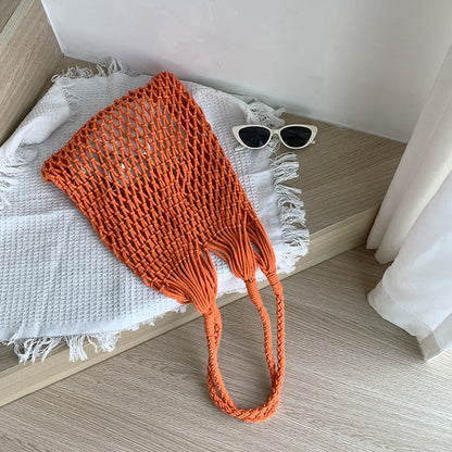 Hollow Large Capacity Braided Shoulder Bag