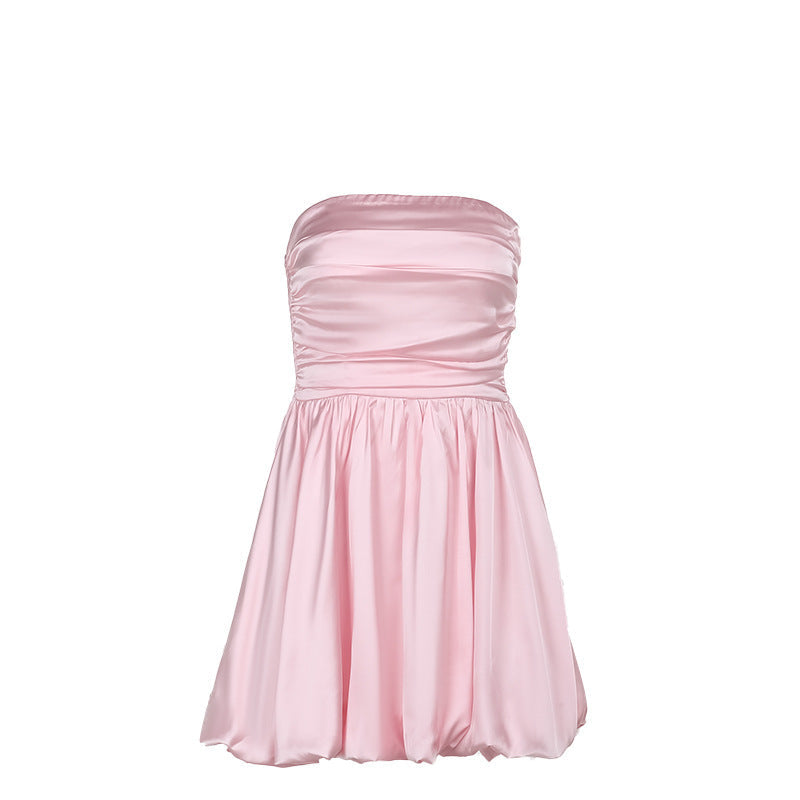 Strapless Mini Dress in Pink - Trendy Casual Outfit
