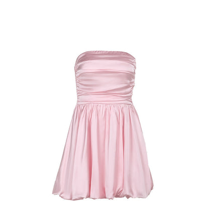 Strapless Mini Dress in Pink - Trendy Casual Outfit