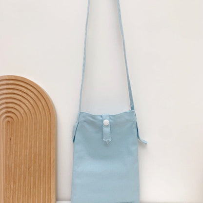 Minimalist Solid Color Canvas Crossbody Bag for Women