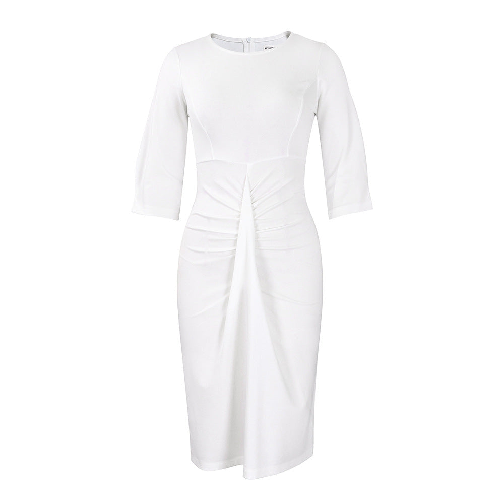 Elegant Pencil Dress With Ruffled Design