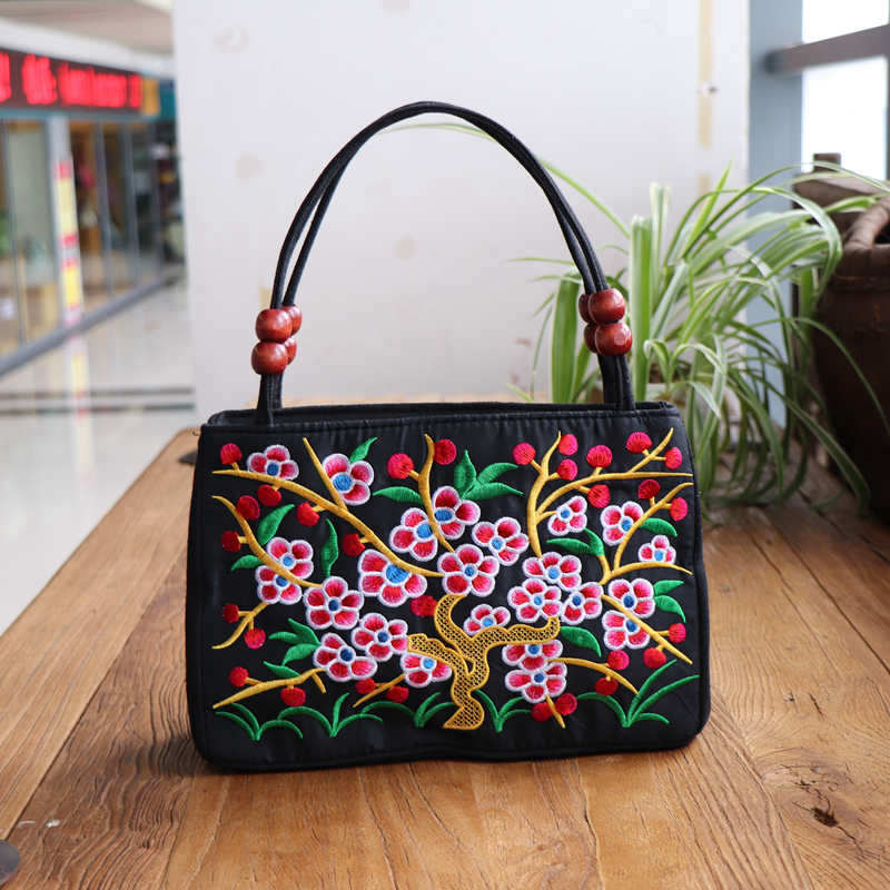 Ethnic Style Bag With Double-Sided Embroidery And Canvas Small Bag For Women'S Double-Layer Handbag Casual Trend Retro