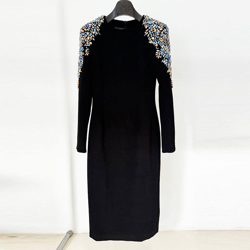 Beaded Embellished Long Sleeve Dress