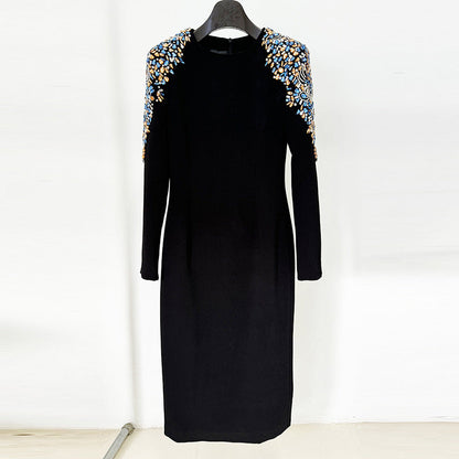 Beaded Embellished Long Sleeve Dress