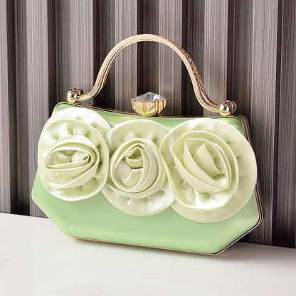 New Silk Floral Evening Clutch Bag for Parties