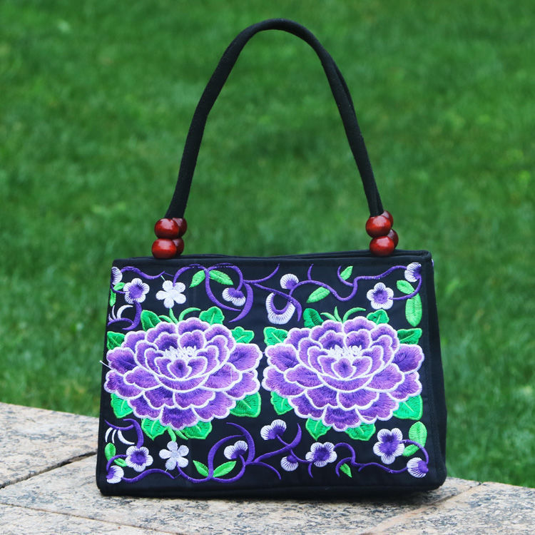 Ethnic Style Bag With Double-Sided Embroidery And Canvas Small Bag For Women'S Double-Layer Handbag Casual Trend Retro