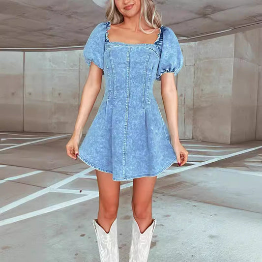 Fashionable Sexy Slim Fit Denim Dress for Women