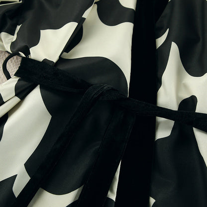 Contrast Color Print Homewear Dress