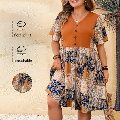 Bohemian Maxi Dress With 3D Pattern Elegant Casual