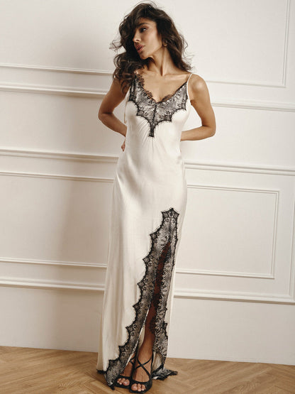 Sexy Lace Trimmed Cami Maxi Dress