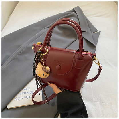 Trendy Fashion Handbag Retro Crossbody Bag PU Leather