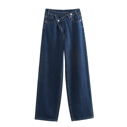 Vintage Solid Color Distressed Wide Leg Pants