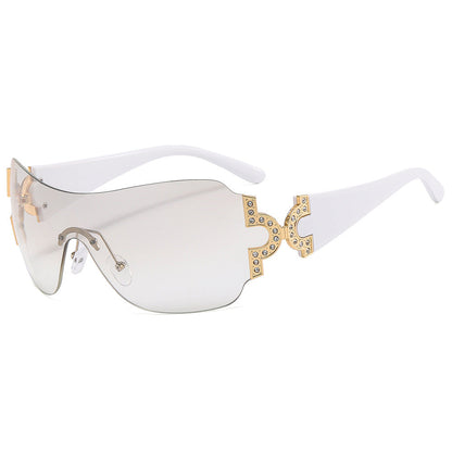 Y2K Style Oversized Rhinestone Sunglasses Trendy Fashion Eyewear