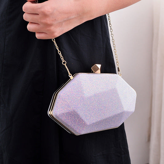 Fashionable Irregular Evening Clutch Bag PU with Pastel Colors