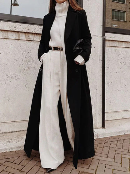 Elegant Casual Long Woolen Coat For Women