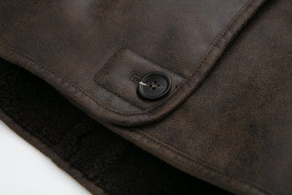 Oversized Plush Faux Suede Winter Coat