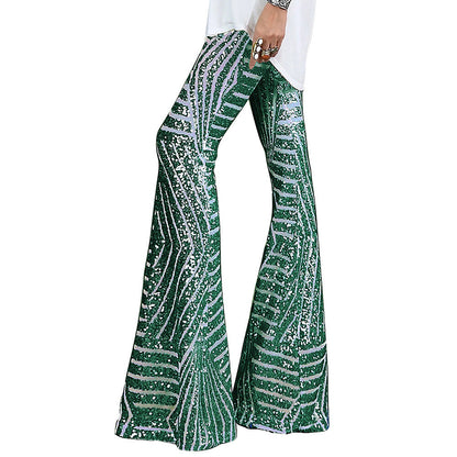 Sequin Slacks Women'S New High Waist Loose Straight Leg Trousers For Autumn