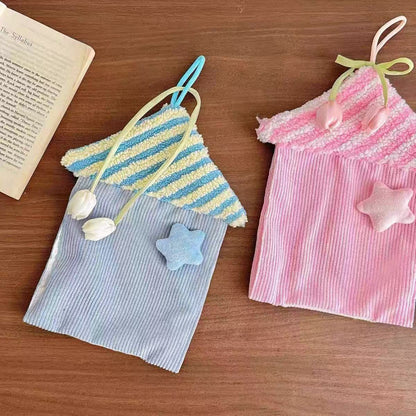 Cute Star House Tissue Holder Fabric Hanging Tissue Pouch