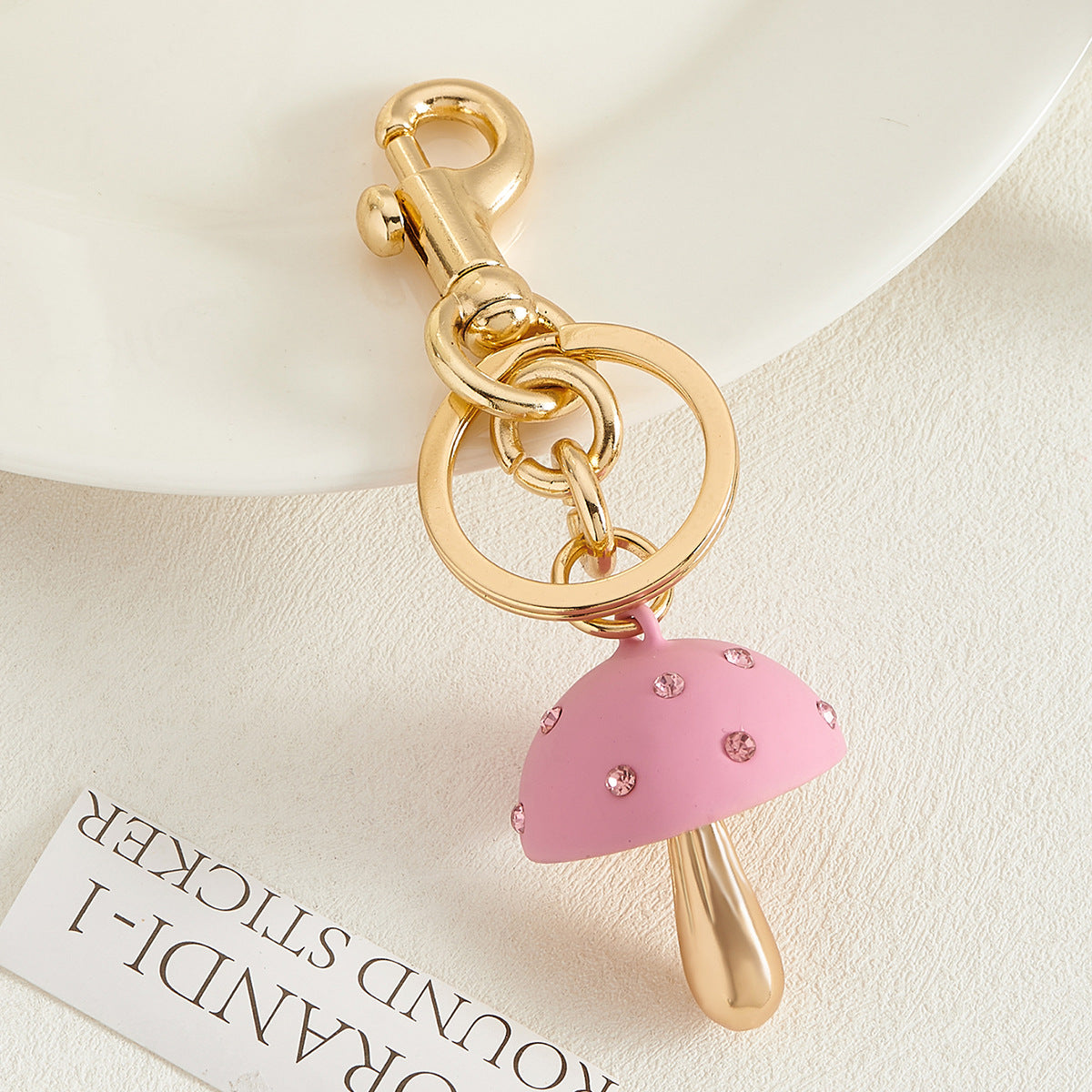 Cute Metal Mushroom Keychain Bag Charms